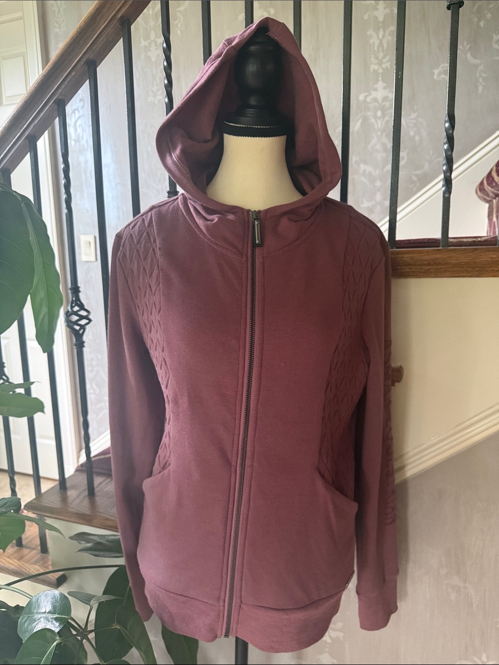 NOEL  ASMAR diamond quilt hoodie jacket zip up very good condition large